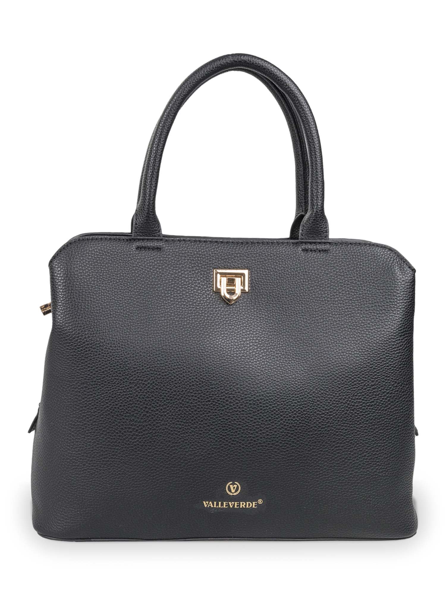 Borsa tote donna Valleverde nera in pelle elegante